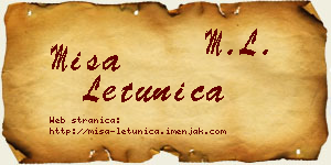 Miša Letunica vizit kartica